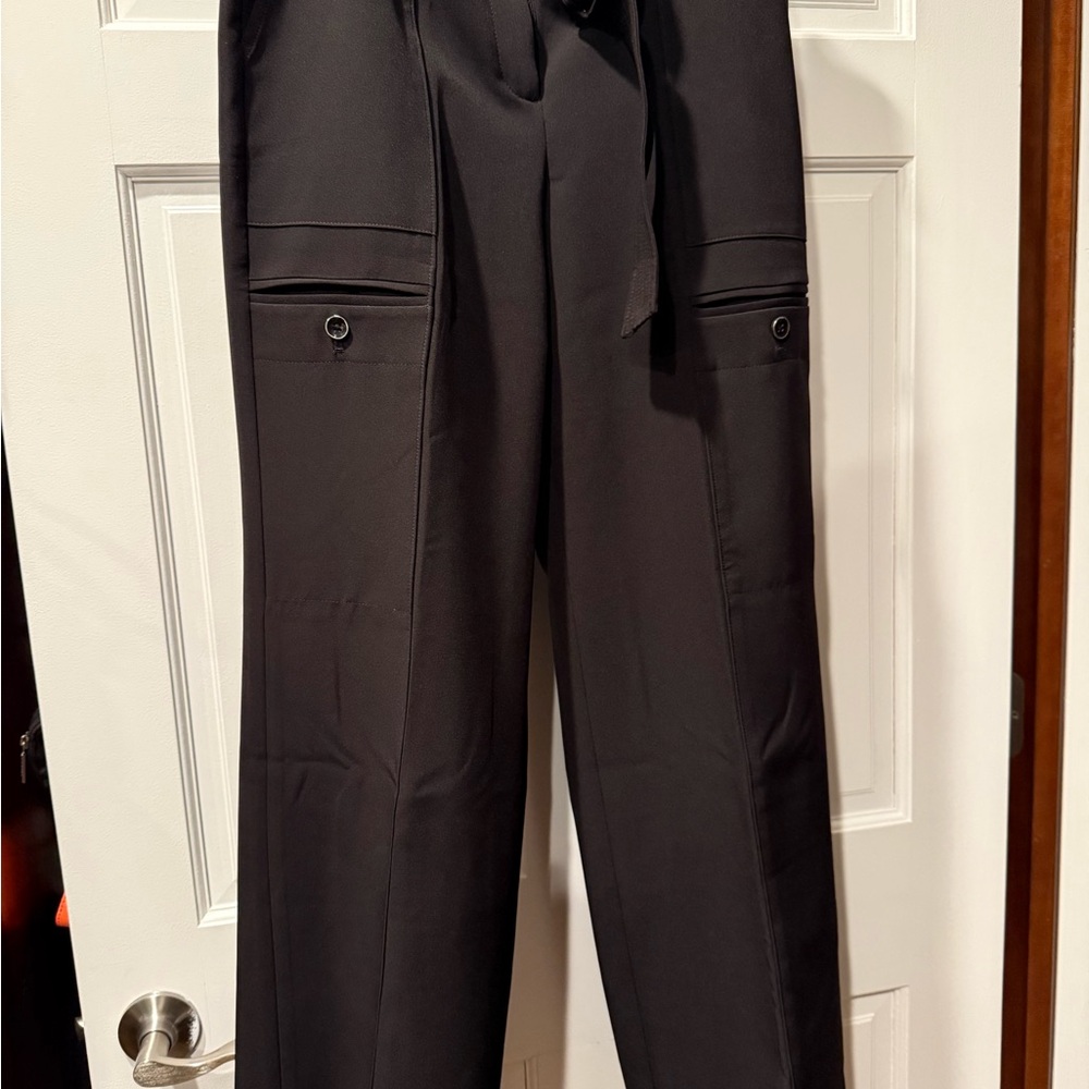 White House Black Market Black High-Rise Wide Leg Pants with Belt